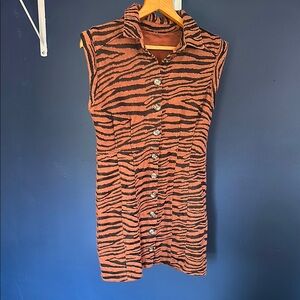 Free People Orange and Black Sheath Mini Dress